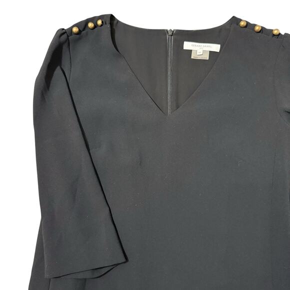 Gerard Darel Daryl Button Detail Shift Dress Black Gold Tone Accents EUR 40 - Picture 4 of 12